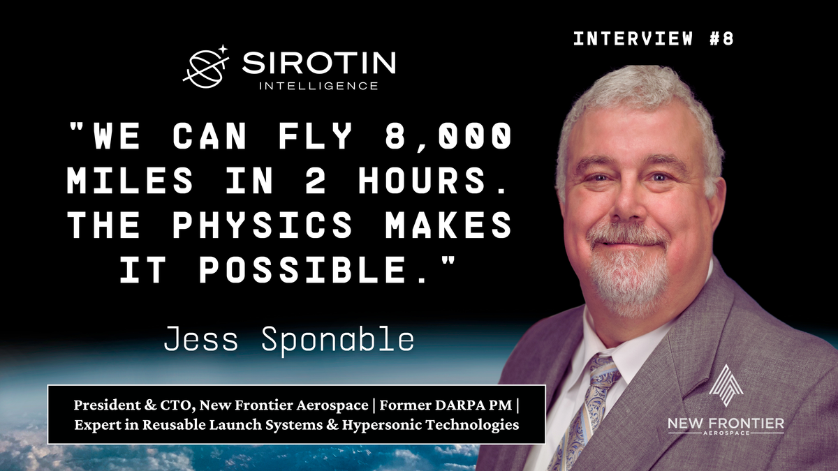 "We Can Fly 8,000 Miles In 2 Hours": Ex-DARPA PM & President of NFA, Jess Sponable, on Making Hypersonic Travel Mainstream